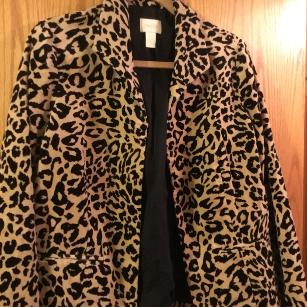 Chico’s velveteen leopard jacket